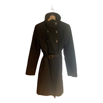 Pre-owned Guess Trench Coat In Black