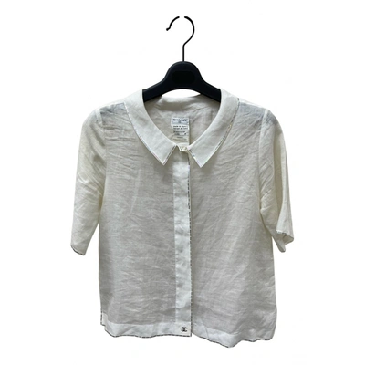 Pre-owned Chanel Silk Blouse In White
