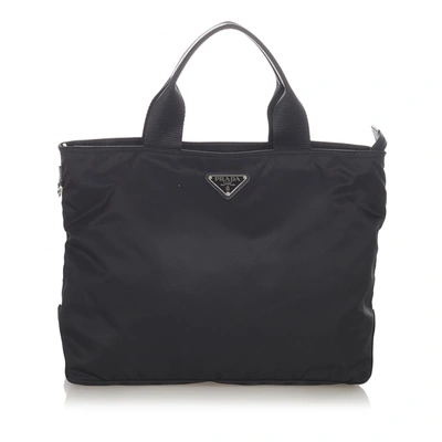 Pre-owned Prada Cloth Satchel In Black