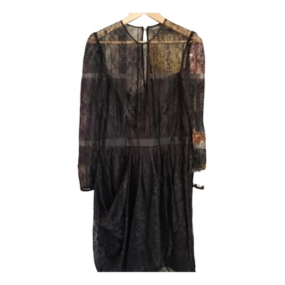 Pre-owned By Malene Birger Lace Mini Dress In Black