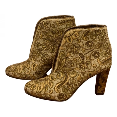 Pre-owned Fratelli Rossetti Leather Ankle Boots In Gold