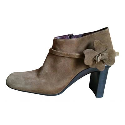 Pre-owned Fornarina Ankle Boots In Ecru