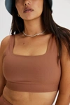 Girlfriend Collective Tommy Square-neck Stretch-recycled Polyester Sports Bra In Multicolor