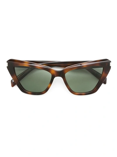 Saint Laurent Sl 466 Cat-eye Sunglasses In Green