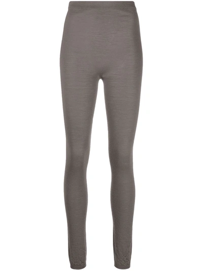Rick Owens Fine-knit Cashmere Leggings In Grey