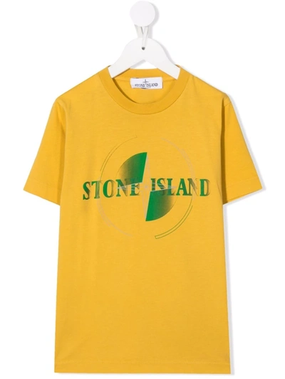 Stone Island Junior Kids' Logo-print T-shirt In Grey