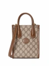 Gucci Gg Supreme Canvas Mini Tote Bag In Brown