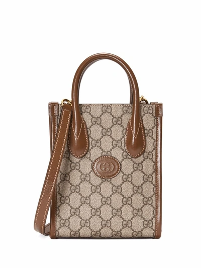 Gucci Gg Supreme Canvas Mini Tote Bag In Brown