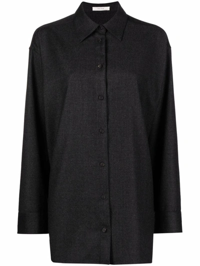 The Row Elada Button-down Shirt In Black