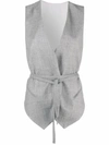 Brunello Cucinelli Sleeveless Belted Waistcoat In Grey