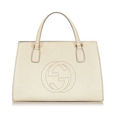 Gucci Soho Leather Satchel In Neutrals