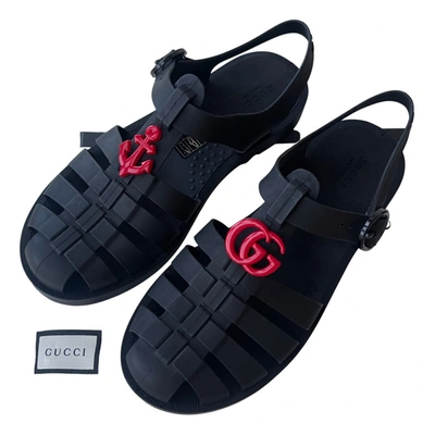Pre-owned Gucci Sandals In Black