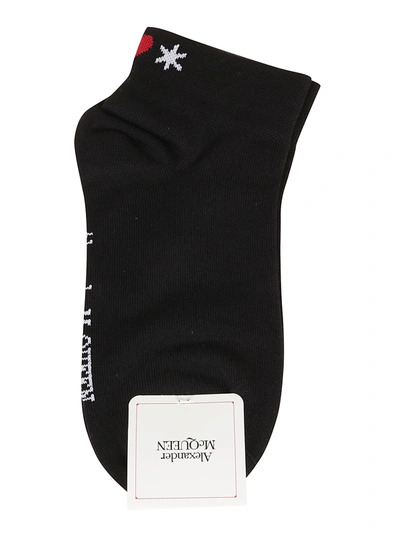 Alexander Mcqueen Logo Intarsia Socks In Black