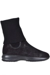 Hogan Interactive Sole Suede Ankle-boots In Black