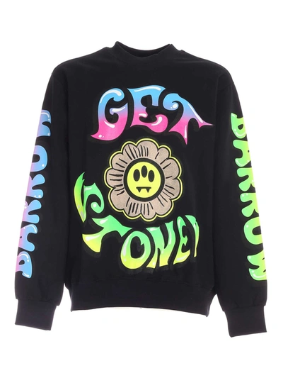 Barrow Contrasting Prints Sweatshirt In Black