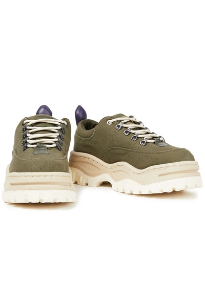 Eytys Angel Cotton-canvas Trainers In Green