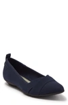 Anne Klein Oval Pointed Toe Flat In Navy