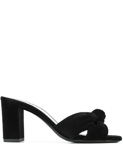 Saint Laurent Knot-detail Open-toe Sandals In Black