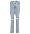 Slvrlake Beatnik High-rise Distressed Jeans In Blue