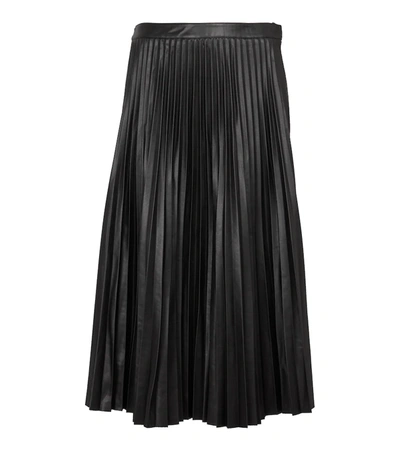 Proenza Schouler Pleated Faux Leather Midi Skirt In Black