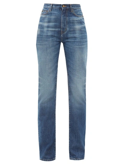 Saint Laurent High-rise Wide-leg Jeans In Blue