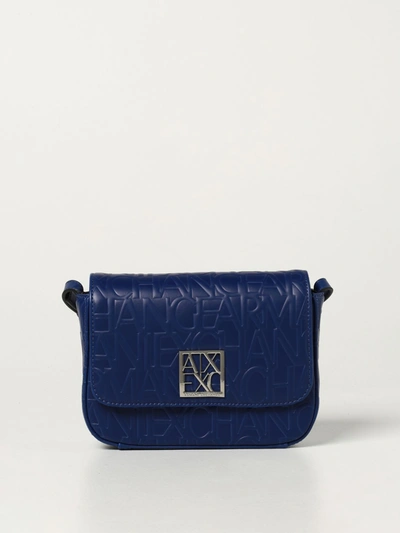 Armani Collezioni Armani Exchange Crossbody Bags Armani Exchange Bag In Synthetic Leather With Logo In Blue