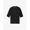 Palm Angels Mens Black White Classic Logo-print Cotton-jersey T-shirt M In Black White