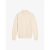 Sandro Long-sleeve Crewneck Cashmere Jumper In Naturels
