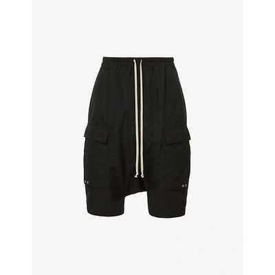 Rick Owens Dropped-crotch Relaxed-fit Woven Shorts In Black