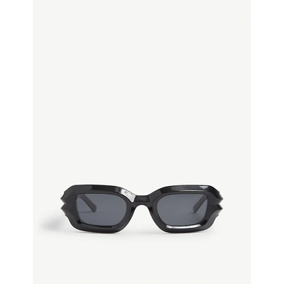 A Better Feeling Womens Black Black Bolu Rectangle-frame Nylon Sunglasses