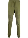 BALMAIN LOGO-PRINT TOGGLE-FASTENING TRACK trousers