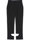 BURBERRY CUT-OUT DETAIL TAILORED TROUSERS