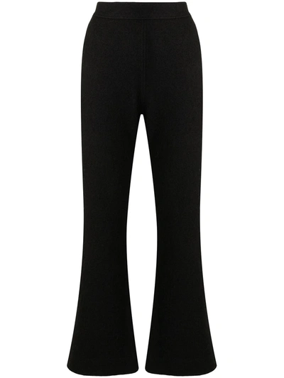 Jil Sander Mid-rise Flared Trousers In Black