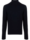 Dell'oglio Roll-neck Rib-trimmed Jumper In Blue