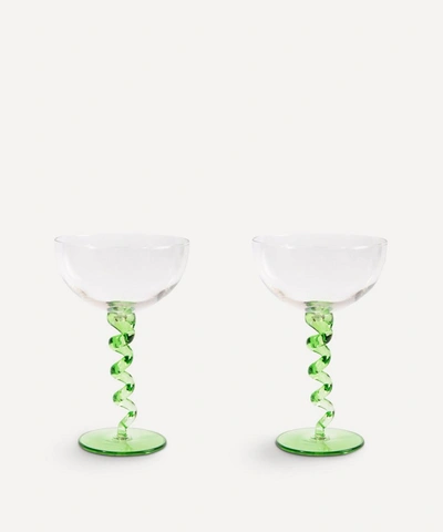 Klevering Spiral Coupes Set Of Two In Green
