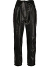 Simkhai Tessa Vegan Leather Cropped Trousers In Schwarz