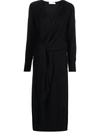 Simkhai Skyla Loungewear Knit Wrap Dress In Schwarz