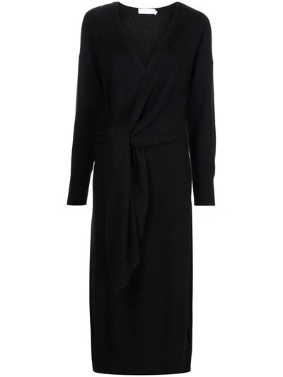 Jonathan Simkhai Skyla Loungewear Knit Wrap Dress In Black