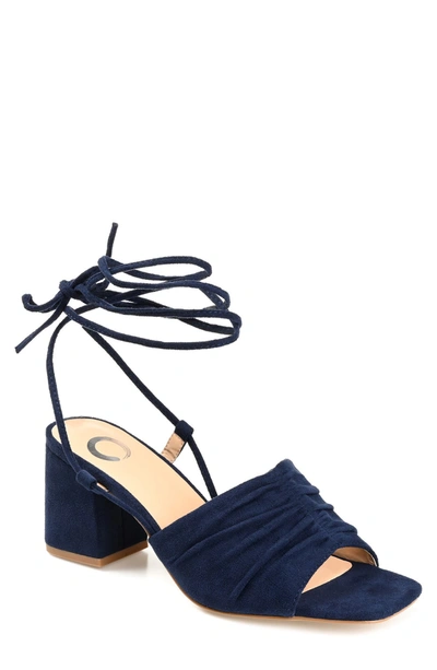 Journee Collection Felisity Vegan Lace-up Tie Pump In Midnight