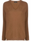 ROBERTO COLLINA V-NECK ANGORA WOOL JUMPER