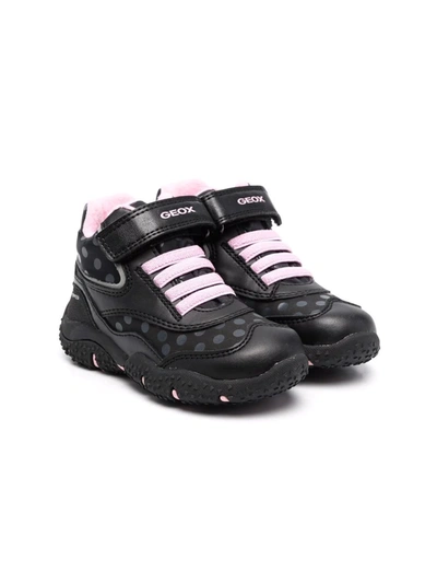 Geox Kids' Baltic Polka-dot Low-top Trainers In Black
