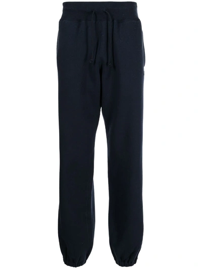 Undercover Logo-embroidered Drawstring Cotton Track Pants In Blue