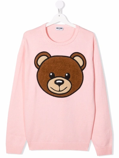 Moschino Kids' Teddy Bear Jumper In Pink