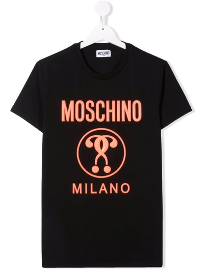 Moschino Kids' Central Logo-print T-shirt In Black