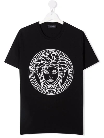 Versace Kids' Medusa Print T-shirt In Black