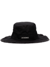 Jacquemus Artichaut Frayed Expedition Hat In Black In Black