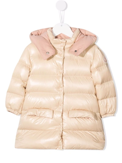 Moncler Babies' 标贴蓬松外套 In Neutrals