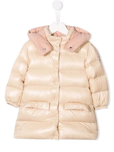 Moncler Babies' Logo-patch Puffer Coat In Neutrals