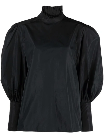 Alberta Ferretti Oversized-sleeve Blouse In Black