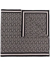Balmain Monogram Pattern Scarf In Black